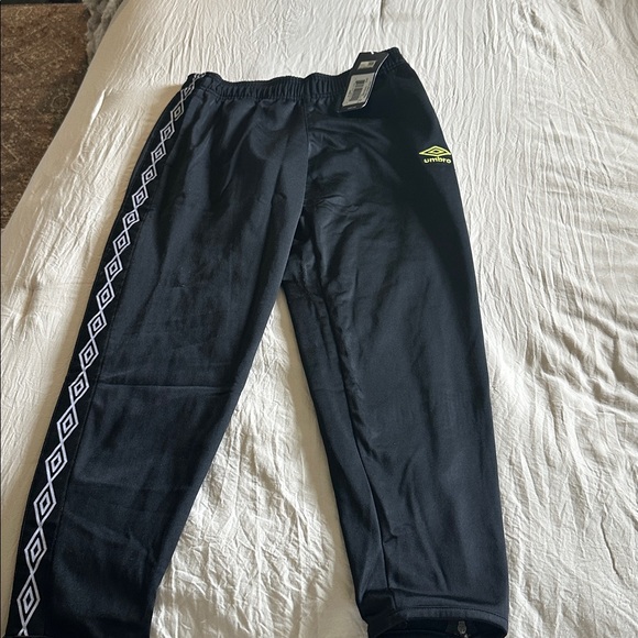 Umbro Black Joggers with White and Yellow Accents - Picture 1 of 5